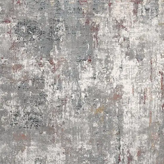 Gray And Ivory Abstract Area Rug Photo 8