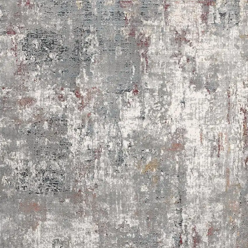 Gray And Ivory Abstract Area Rug Photo 8