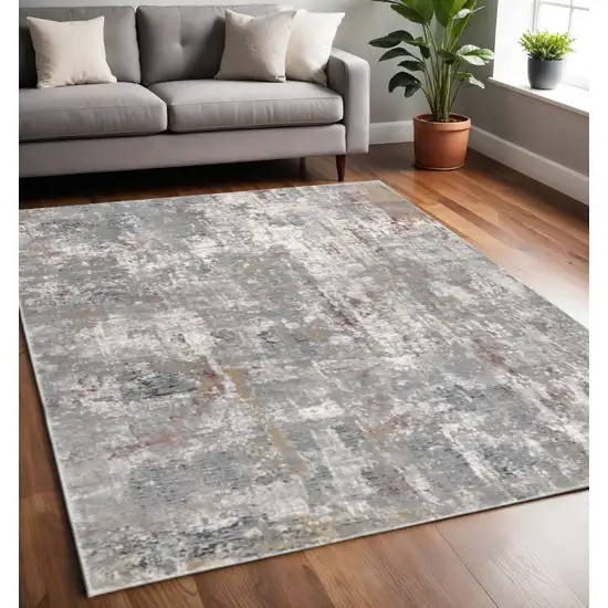 Gray And Ivory Abstract Area Rug Photo 1