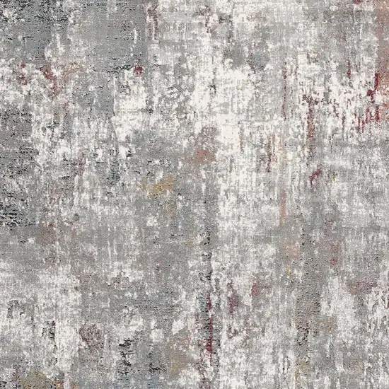 Gray And Ivory Abstract Area Rug Photo 5