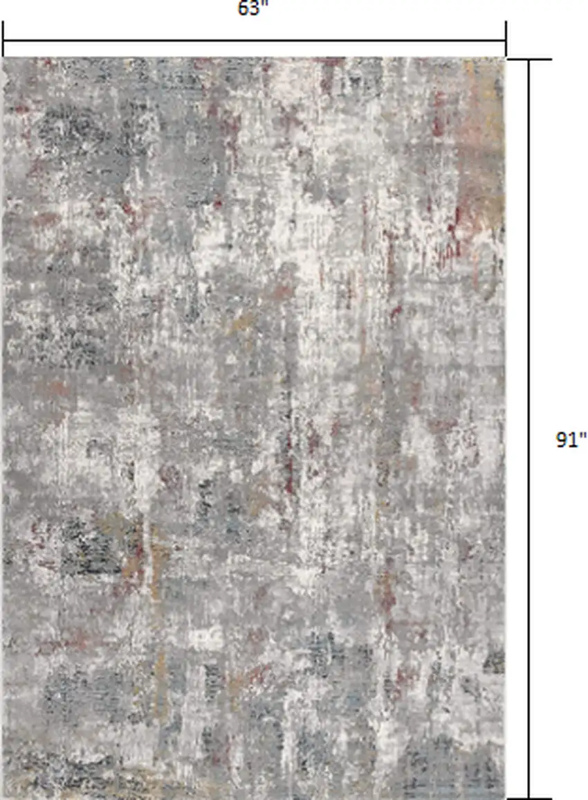 Gray and Ivory Abstract Area Rug Photo 2