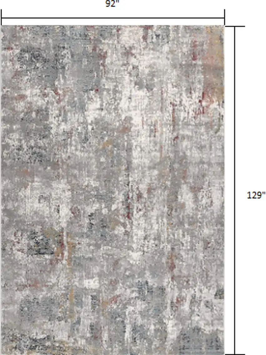 Gray and Ivory Abstract Area Rug Photo 2