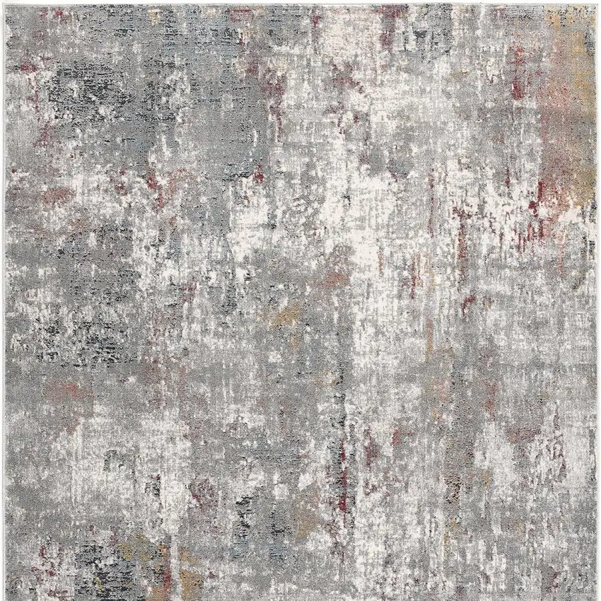Gray And Ivory Abstract Area Rug Photo 3