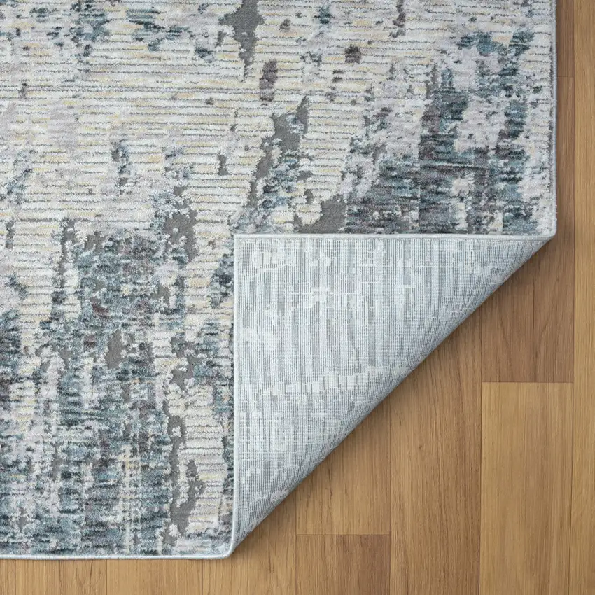 Gray and Ivory Abstract Area Rug Photo 9