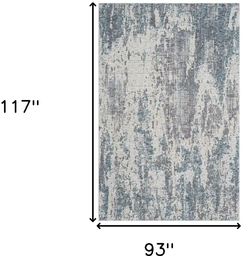 Gray and Ivory Abstract Area Rug Photo 3
