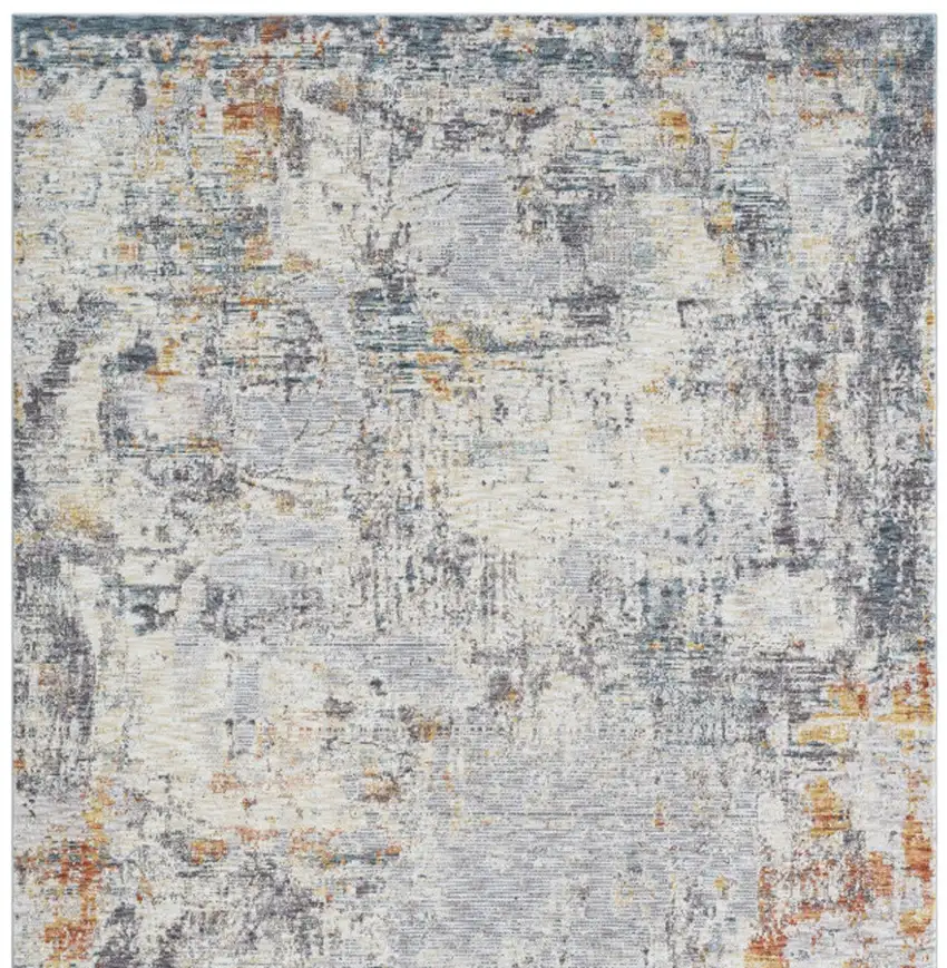 Gray and Ivory Abstract Area Rug Photo 7