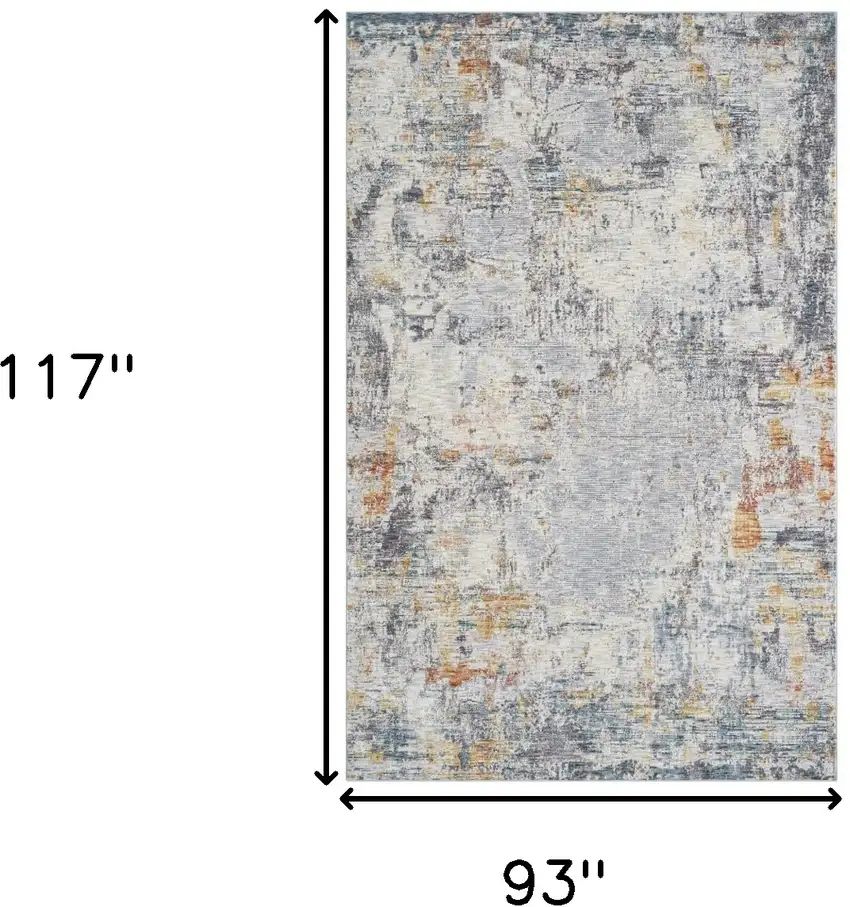 Gray and Ivory Abstract Area Rug Photo 3