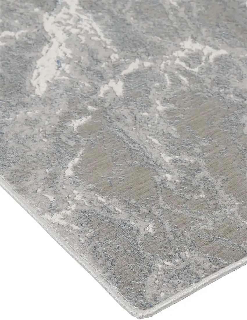 Gray and Ivory Abstract Area Rug Photo 5