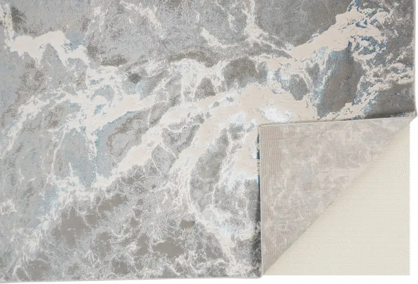 Gray and Ivory Abstract Area Rug Photo 4