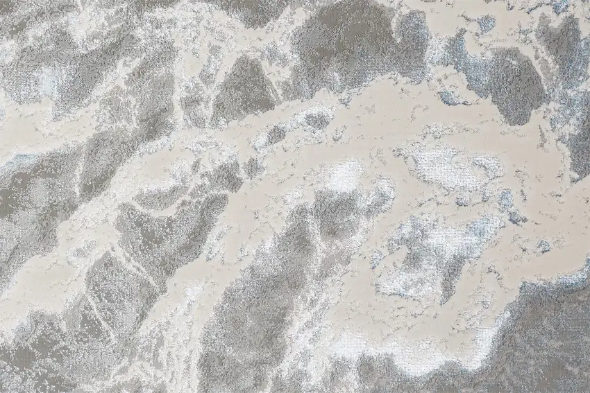 Gray and Ivory Abstract Area Rug Photo 9
