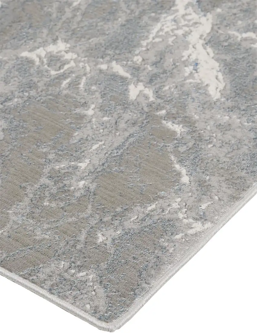 Gray and Ivory Abstract Area Rug Photo 7