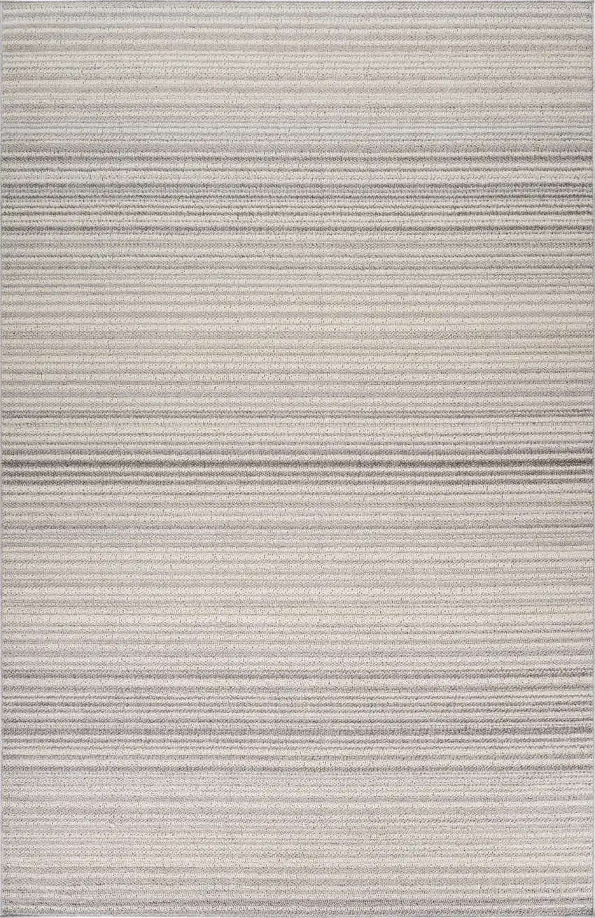Gray and Ivory Abstract Area Rug Photo 4
