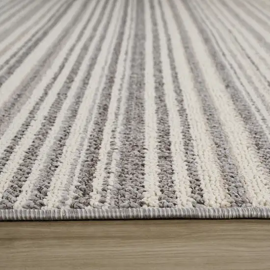 Gray and Ivory Abstract Area Rug Photo 9