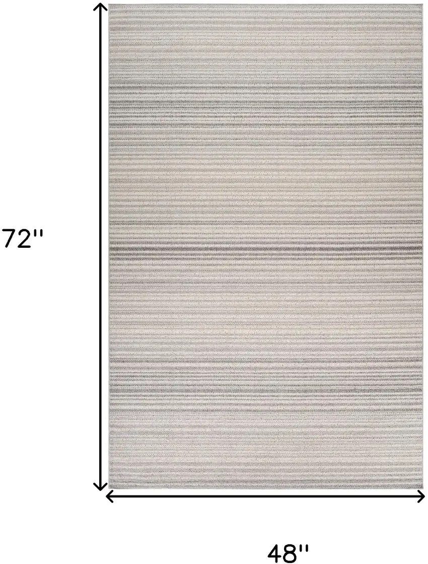 Gray and Ivory Abstract Area Rug Photo 3
