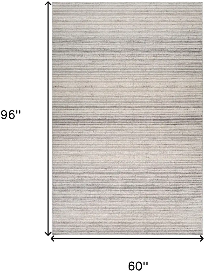 Gray and Ivory Abstract Area Rug Photo 3