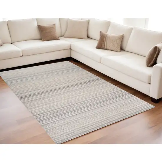 Gray and Ivory Abstract Area Rug Photo 1