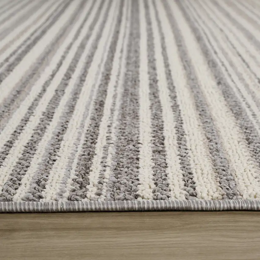 Gray and Ivory Abstract Area Rug Photo 9