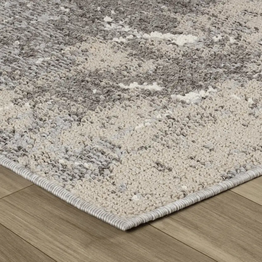 Gray and Ivory Abstract Area Rug Photo 9