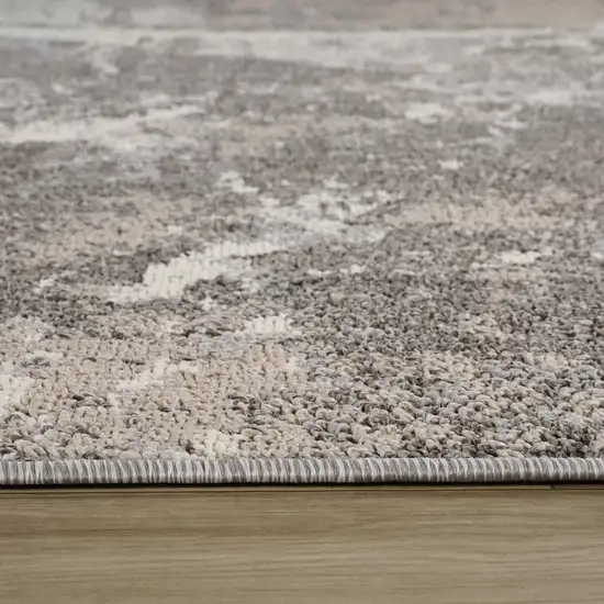 Gray and Ivory Abstract Area Rug Photo 9
