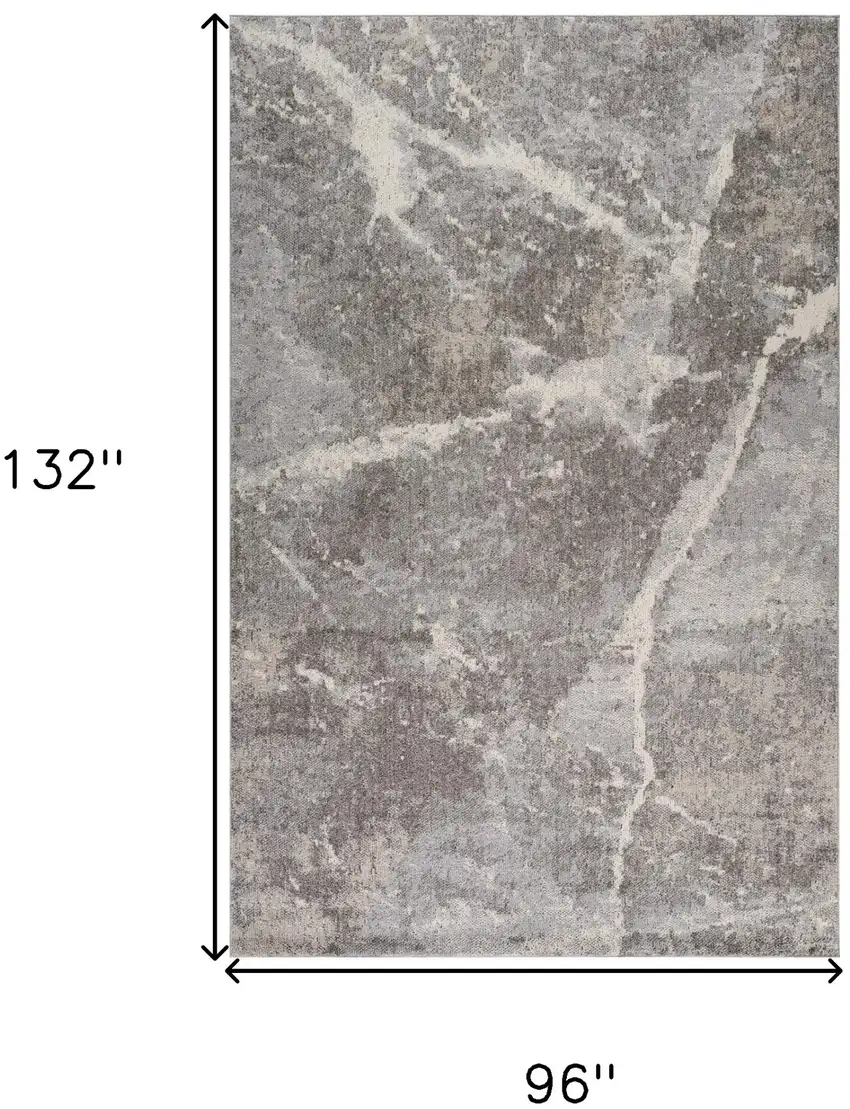 Gray and Ivory Abstract Area Rug Photo 3