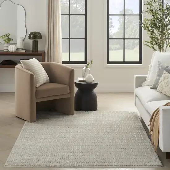 Gray and Ivory Abstract Area Rug Photo 7