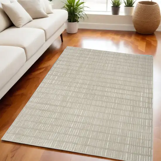 Gray and Ivory Abstract Area Rug Photo 1