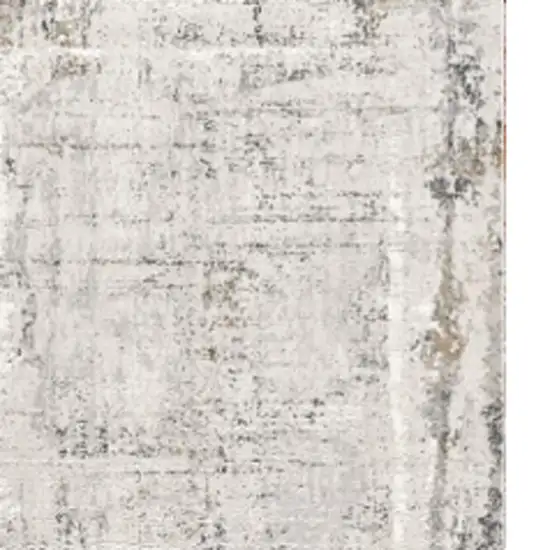 Gray and Ivory Abstract Power Loom Area Rug Photo 4