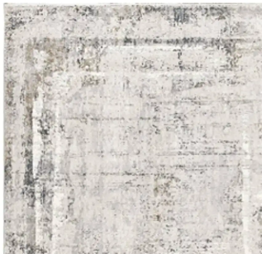 Gray and Ivory Abstract Power Loom Area Rug Photo 8