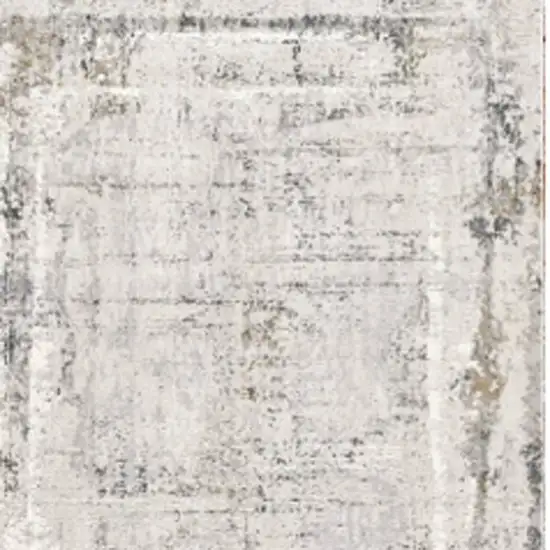 Gray and Ivory Abstract Power Loom Area Rug Photo 9