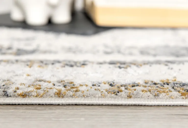 Gray and Ivory Abstract Distressed Area Rug Photo 5