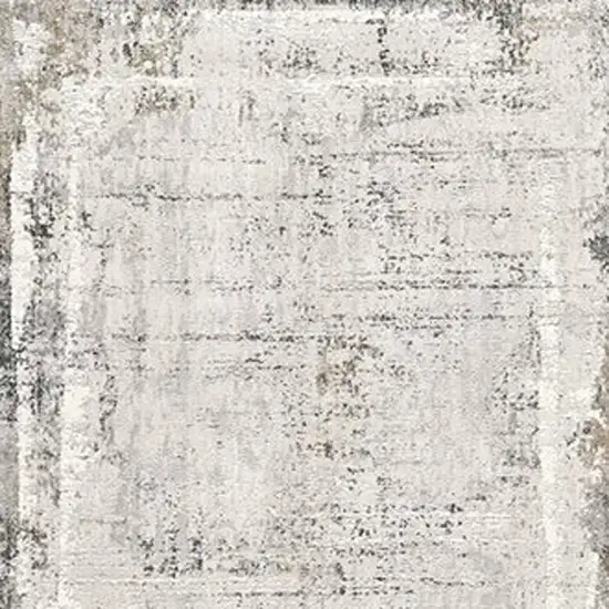Gray and Ivory Abstract Power Loom Area Rug Photo 4