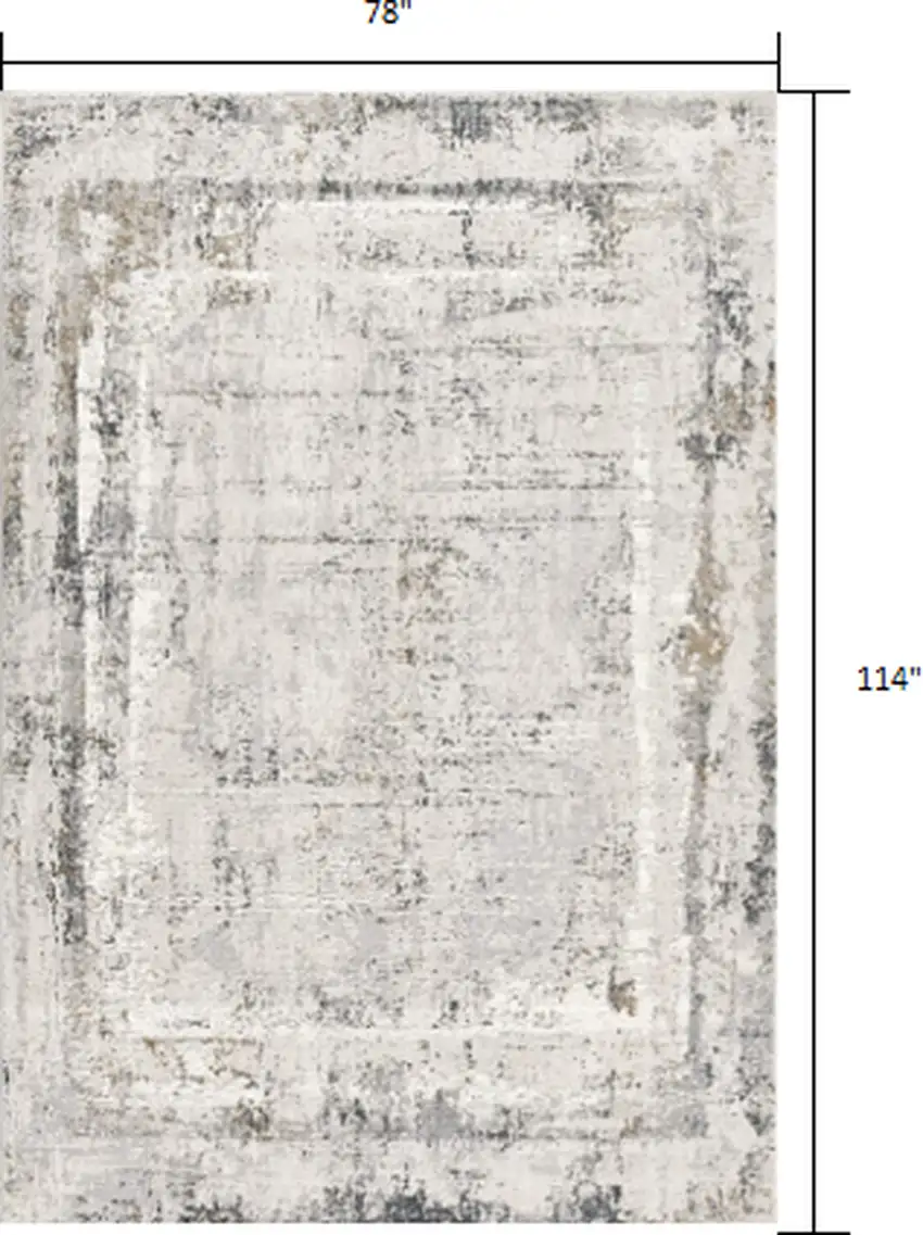 Gray and Ivory Abstract Distressed Area Rug Photo 1