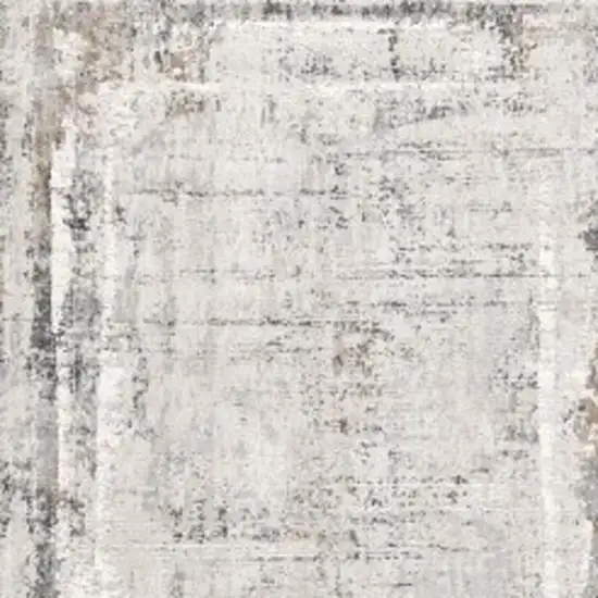 Gray and Ivory Abstract Power Loom Area Rug Photo 9