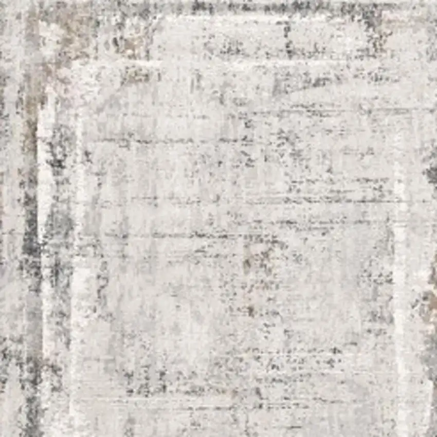 Gray and Ivory Abstract Power Loom Area Rug Photo 9