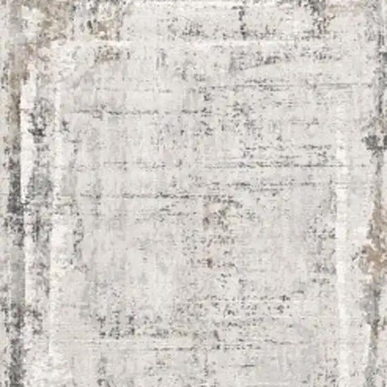 Gray and Ivory Abstract Power Loom Area Rug Photo 4