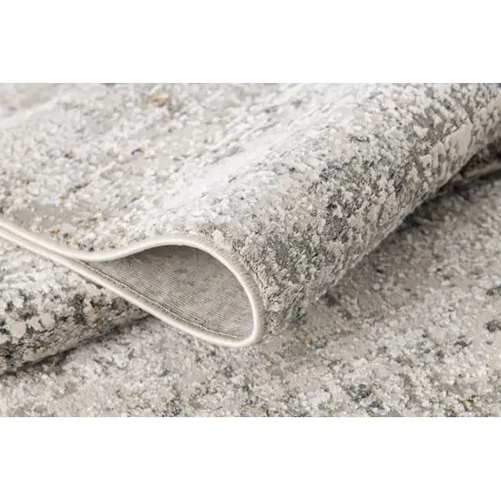 Gray and Ivory Abstract Power Loom Area Rug Photo 7