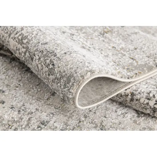 Gray and Ivory Abstract Distressed Area Rug Photo 8