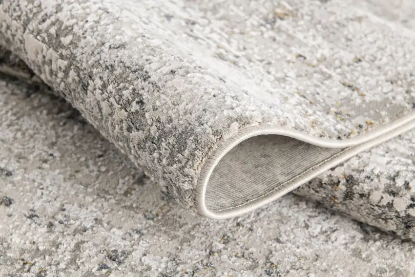 Gray and Ivory Abstract Distressed Area Rug Photo 8