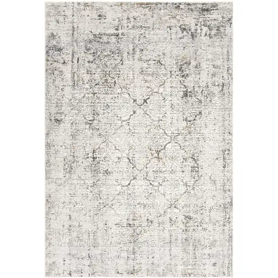Gray and Ivory Abstract Area Rug Photo 1