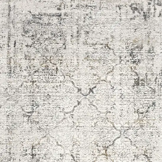 Gray and Ivory Abstract Distressed Area Rug Photo 1