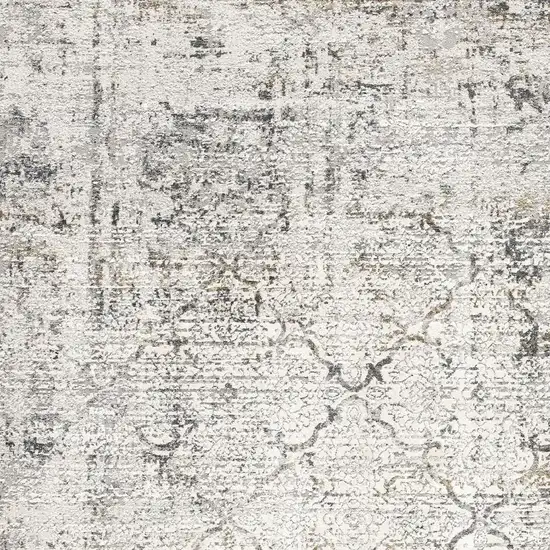 Gray and Ivory Abstract Area Rug Photo 3
