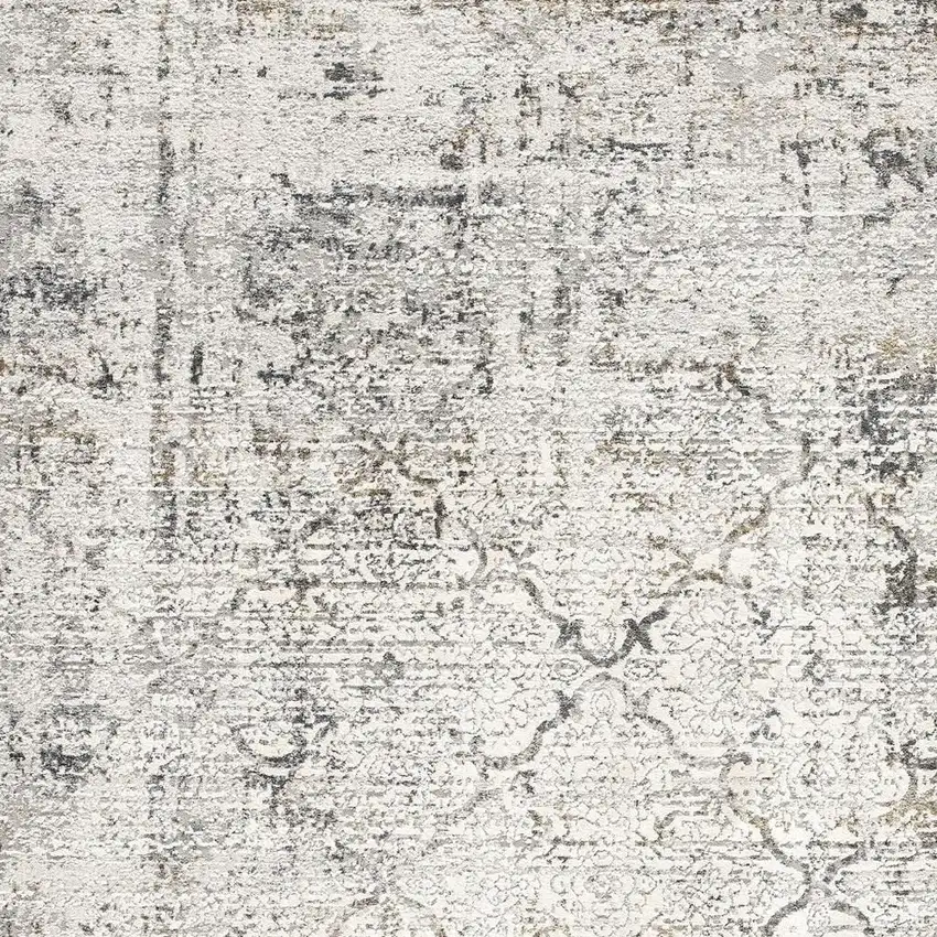 Gray and Ivory Abstract Area Rug Photo 3