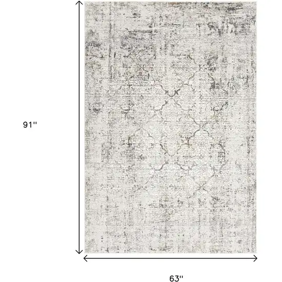 Gray and Ivory Abstract Area Rug Photo 9