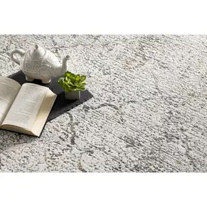 Photo of Gray and Ivory Abstract Distressed Area Rug
