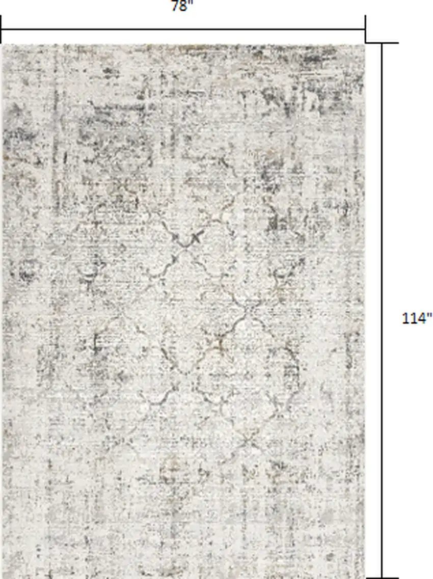 Gray and Ivory Abstract Distressed Area Rug Photo 2