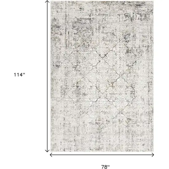 Gray and Ivory Abstract Area Rug Photo 3