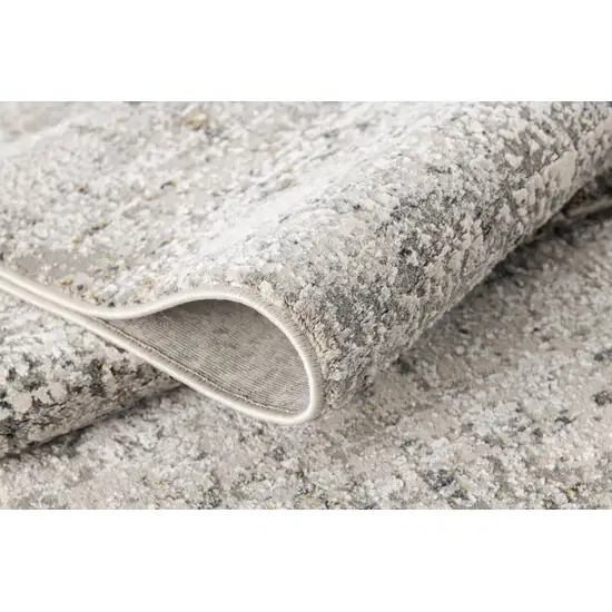 Gray and Ivory Abstract Area Rug Photo 6