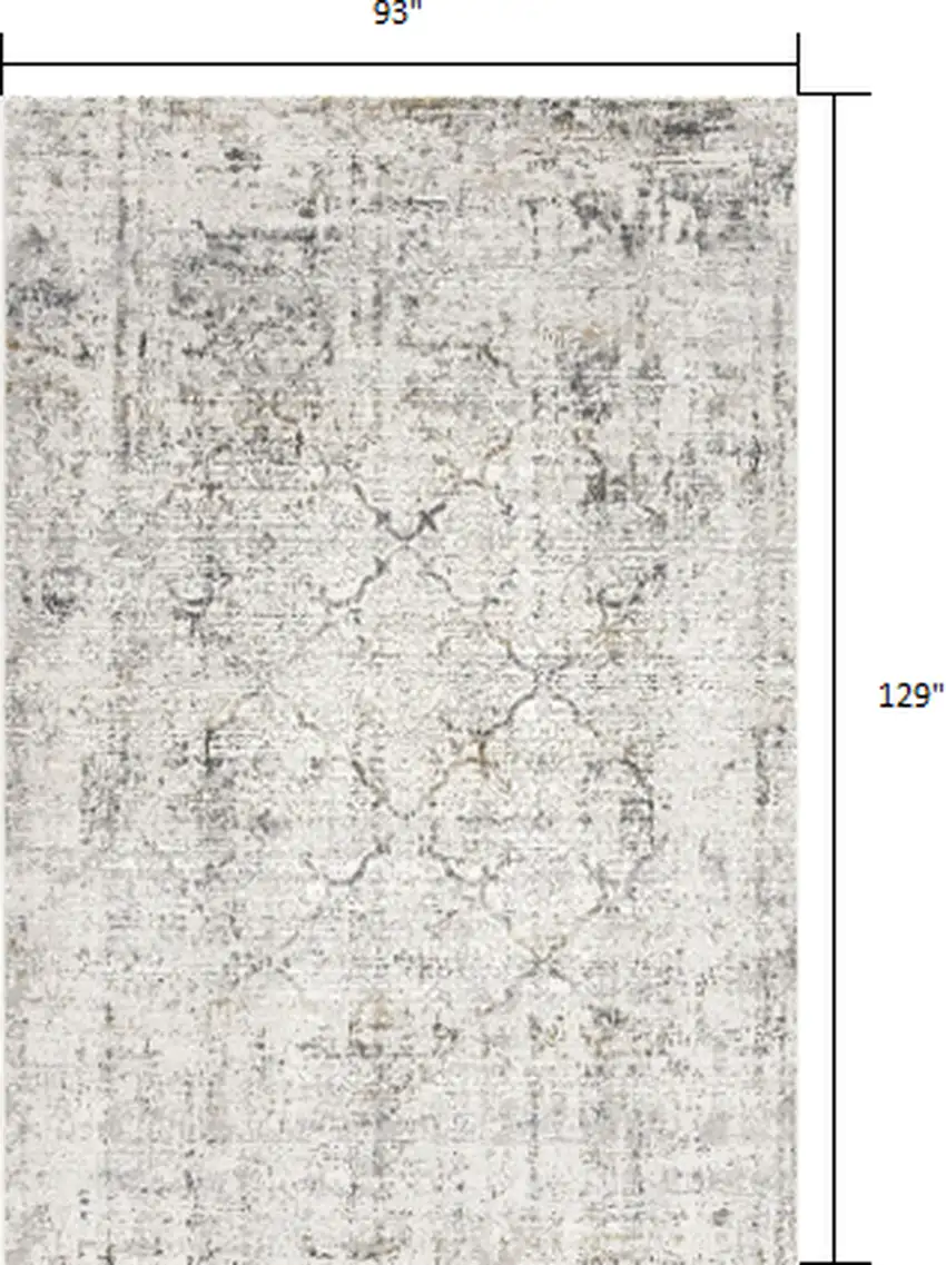 Gray and Ivory Abstract Distressed Area Rug Photo 1
