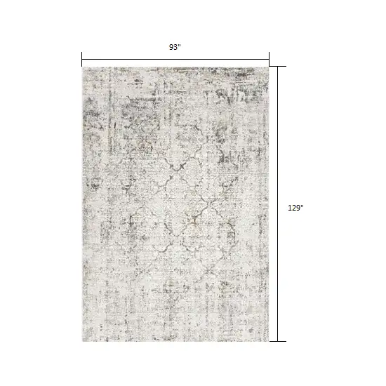 Gray and Ivory Abstract Distressed Area Rug Photo 1