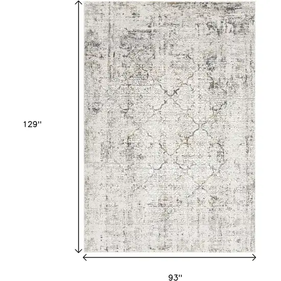 Gray and Ivory Abstract Area Rug Photo 3